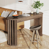 Tribesigns 59" Long Bar Table, Farmhouse Kitchen Counter Height Table with Sturdy Frame, Wooden Bar Height Pub Table for Dining Room, Living Room, Easy Assembly (1, Gray) Tribesigns