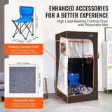 VEVOR Infrared Portable Sauna Tent, 1400W Personal Sauna Kit for Home Spa Heated Body Therapy, Time & Temperature Remote Control with Chair & Floor Mat & Storage Bag, Black, 2.9’x 2.9’x 5.8’ VEVOR