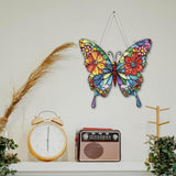 SKRYUIE Hanging Diamond Art Kits for Adults Butterfly, DIY Window Pendant Diamond Painting Kit Sun Catcher, Special Shaped Crystal Acrylic Double Sided, Porch Outdoor Garden Ornament 7.49 x 7.56 Inch SKRYUIE