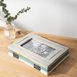 RiteSune Rustic 3 Picture Frame 4X6 Triple Hinged Distressed Photo Frame for Tabletop Display, Picture College Frame Present for Holiday, Festival, Christmas RiteSune