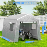 Jocoevol 8x10 ft Carport Heavy Duty Tent with Roll-up Windows, Portable Garage with Galvanized Steel Tubes, Car Canopy All-Season Tarp for Car Boat Truck Motorcycle Jocoevol