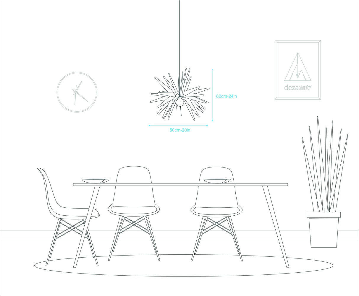 EXPLOSION Wood Pendant Light | Mid Century Modern Chandelier | Hanging Lamp | Wood Chandelier Lighting | Modern Light Fixture | Modern Pendant Light DEZAART