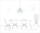 EXPLOSION Wood Pendant Light | Mid Century Modern Chandelier | Hanging Lamp | Wood Chandelier Lighting | Modern Light Fixture | Modern Pendant Light DEZAART