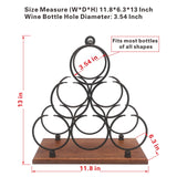 ALLCENER Countertop Wine Rack, Tabletop 6 Bottles Wood Wine Holder, Sturdy Handle, 3-Tier Rustic Classic Design, Simple Assembly, Wood & Metal (Copper) ALLCENER