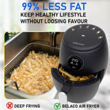 Belaco Air Fryer, 2.1Qt Digital Display, Rapid Air Circulation, Air Fryers, 60 Min Timer, Small Air Fryer, Adjustable Temperature, Dishwasher Safe Basket BEL-AF-02 Belaco