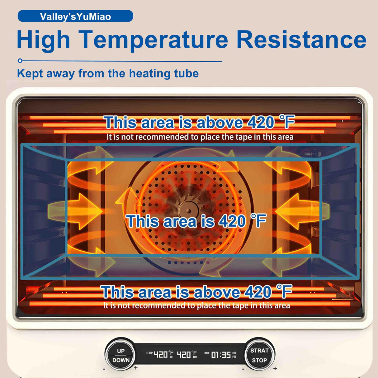 Valley'sYuMiao 6Rolls,10mm×108fts, Heat Tape for Sublimation, Heat Transfer Tape, Heat Resistant Tape, No Residue, Thermal, Total Length 648fts Valley'sYuMiao