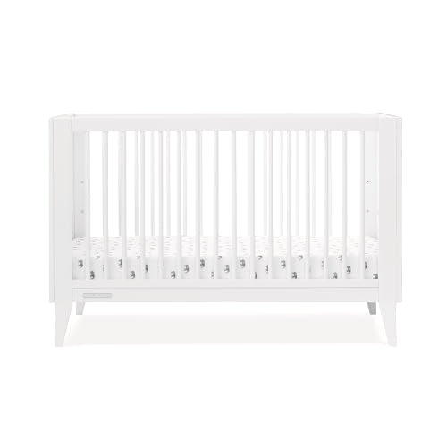 Delta Children Ollie 4-in-1 Convertible Crib - Greenguard Gold Certified, Bianca White - WoodArtSupply