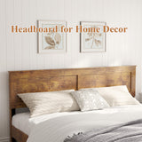 SAMTRA Wooden Bed Frame King Size with Headboard, Farmhouse Platform Bedframe with Wood Slat Support, Sturdy Framework Bed Frame, Easy Assembly (Rustic Brown) SAMTRA