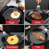 Beijiyi Fish Spatula Turner Set of 2, Heat Resistant Silicone Edge Slotted Fish Spatulas for Nonstick Cookware, Flexible and Thin Stainless Steel Kitchen Cooking Spatula Flipper for Fish, Egg, Pancake Beijiyi