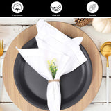 BEDDING CRAFT Set of 12 Cotton Cloth Dinner Napkin 18x18 White with Hemstitched Mitered Corners – Perfect for Wedding Dinner Parties and Table Decorations, Thanksgiving, Chritsmas Bedding Craft