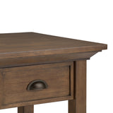 SIMPLIHOME Redmond SOLID WOOD 19 inch wide Square End Side Table in Rustic Natural Aged Brown with Storage, 1 Drawer and 1 Shelf, for the Living Room and Bedroom SIMPLIHOME
