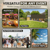 Flexzion 8'x8' Gazebo Top Canopy Replacement Cover (Ivory) - Dual Tier with Plain Edge Polyester UV30 Protection Water Resistant for Outdoor Garden Patio Lawn Sun Shade Flexzion