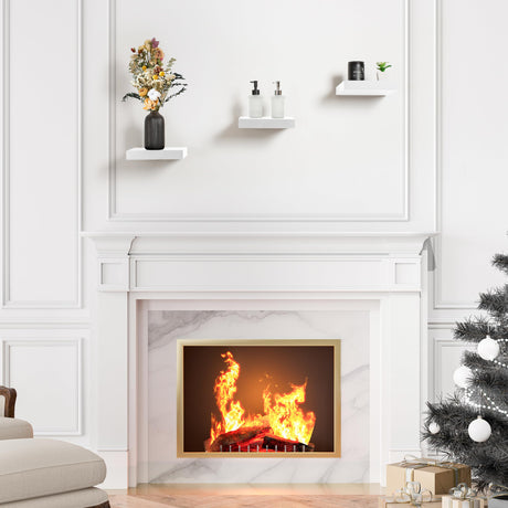 Sorbus Square Floating Shelf for Wall - 3 Small Shelves with Invisible Mounting Brackets for Living Room Decor, Bedroom, Bathroom Decor, Home & Kitchen - 9" White Wall Shelf to Display Photos Trophies Sorbus