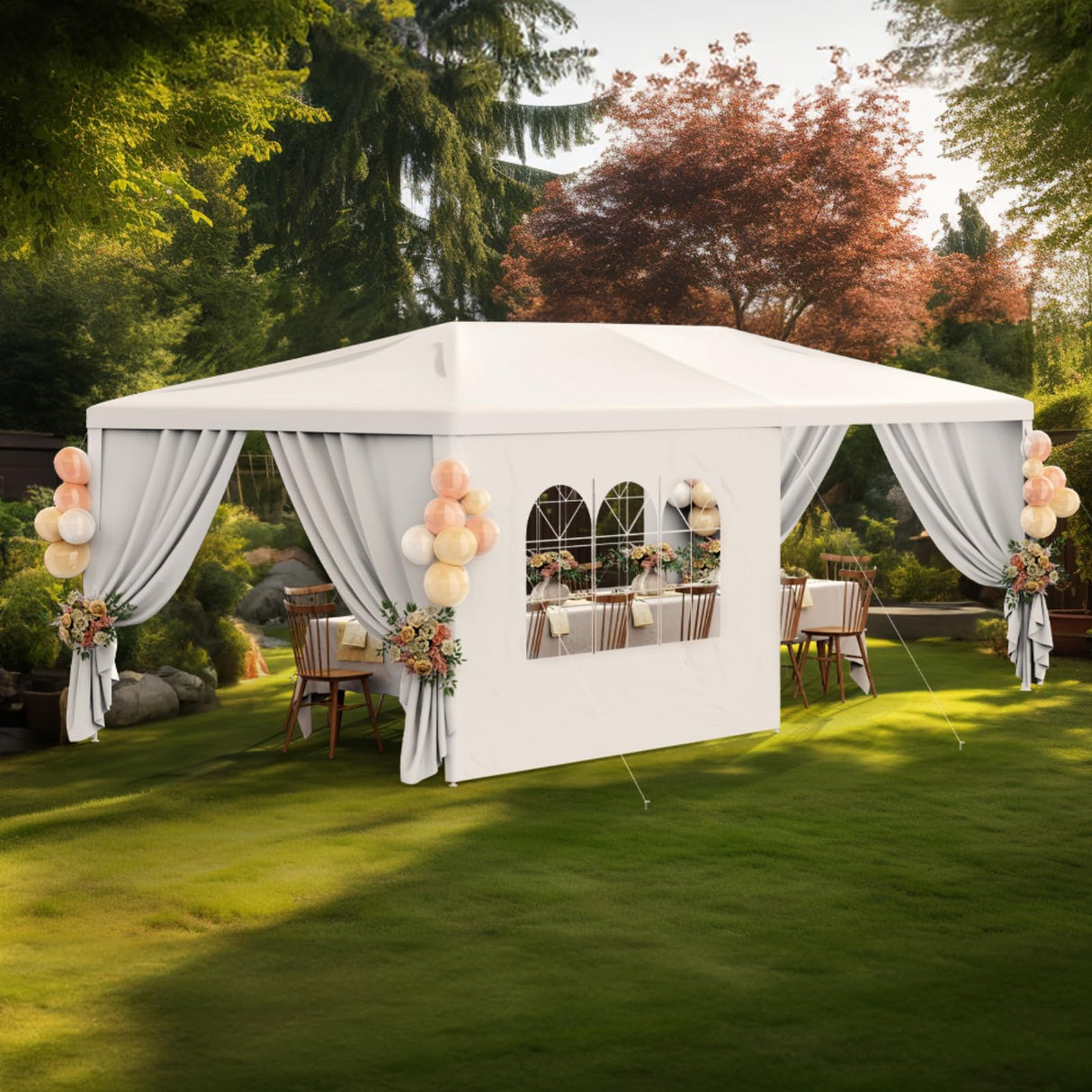 10x20FT Black Party Tent Outdoor Canopy Tent Heavy Duty Wedding Tent Waterproof Patio Gazebo Event Tents for Parties with 4 Removable Sidewalls Perfect for Birthday Holiday Christmas BBQ susici