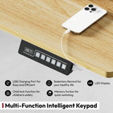 SANODESK Electric Standing Desk 63x28 Inch Height Adjustable Stand Up Desk Home Office Computer Workstation Sit Stand Home Office Desk with Splice Board (White Frame + Maple Top) SANODESK