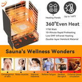 TO'GO 902VS Outdoor Sauna 2 Person, Far Infrared Sauna, Outdoor Saunas for Home, 1750 Watt Low EMF Heating Panel, Bluetooth, LCD, LED, Chromotherapy - Canadian Hemlock Wood TO'GO HI