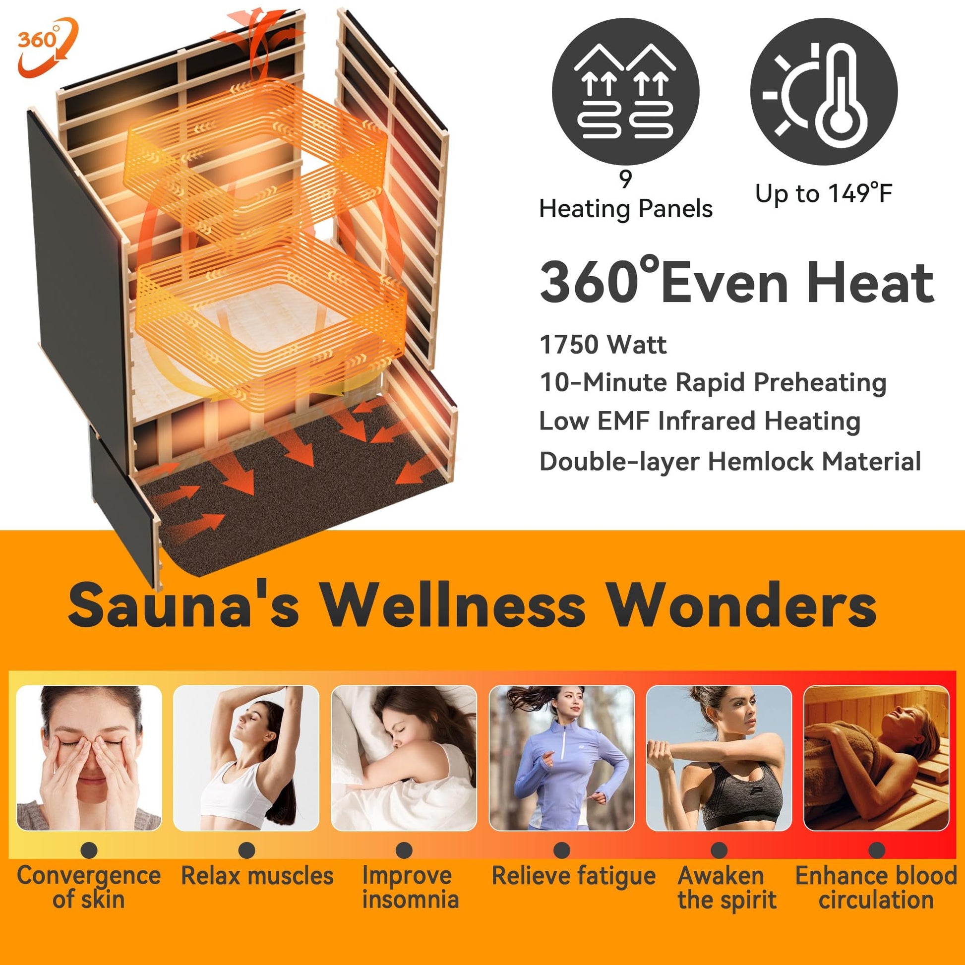 TO'GO 902VS Outdoor Sauna 2 Person, Far Infrared Sauna, Outdoor Saunas for Home, 1750 Watt Low EMF Heating Panel, Bluetooth, LCD, LED, Chromotherapy - Canadian Hemlock Wood - WoodArtSupply