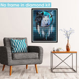 Pavemlo 5D Diamond Art Kits for Adults Wolf Dreamcatcher, Full Drill Diamond Art Animal Pictures Paint with Diamonds, DIY Cross Stitch Jewel Art Rhinestone Craft for Home Wall Decor 12X16 Inch Pavemlo
