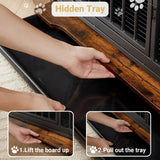 Rovibek 75'' Double Dog Crate Furniture for 2 Large Dogs, Heavy Duty Dog Crate, Furniture Style Dog Crate End Table, Wood Crates for Dogs Kennel Indoor, Decorative Dog Crate with Double Door, Brown Rovibek