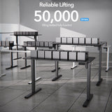 LongKe Electric Standing Desk Adjustable Height, Stand up Home Office Desk, 48x24 Inches Sit Stand Desk with Memory Preset, Black LongKe