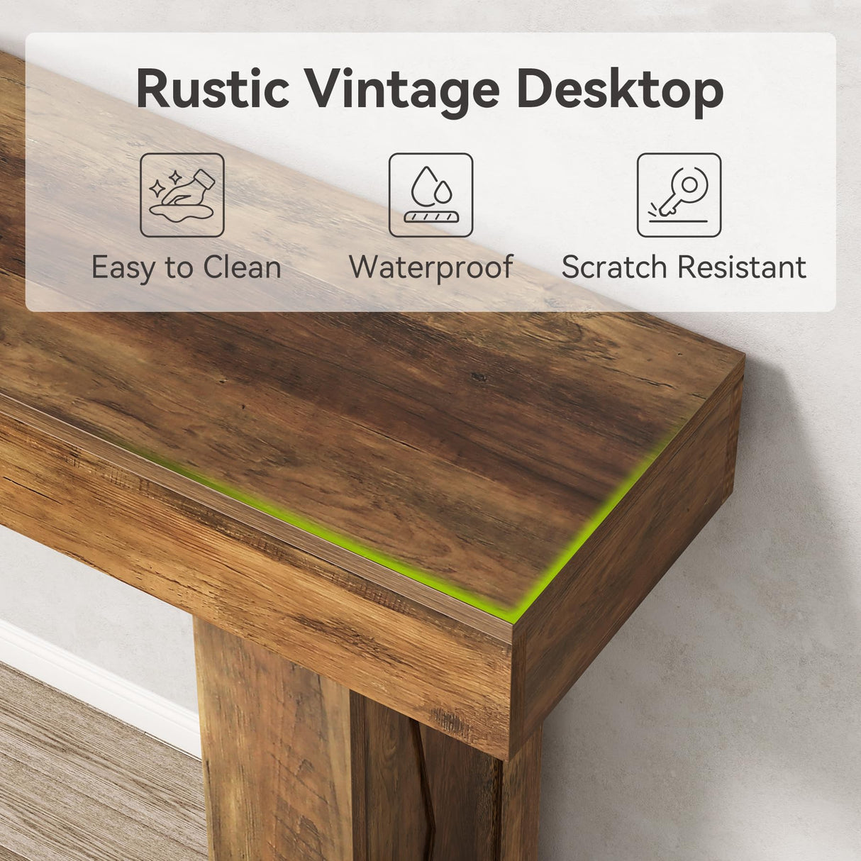 LITTLE TREE 63-Inch Narrow Console Table, Modern Sofa Table for Hallway, Entryway Table for Living Room, Bedroom, Home Office, Wood Color LITTLE TREE