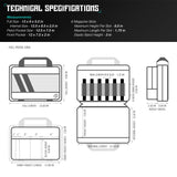 Savior Equipment Specialist Series Tactical Double Scoped Handgun Firearm Case Pistol Bag for Outdoor Hunting Shooting Range, Lockable Compartment, Additional Magazine Storage Slots Savior Equipment