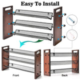 Roykoota Spice Rack, Spice Rack Organizer without Seasoning Jars, Wooden Spice Organizer, Rustic 3 Tier Kitchen Spice Rack Shelf for Cabinet, Countertop or Wall Mount Roykoota
