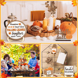 Maitys 21 Pcs Fall Thanksgiving Tiered Tray Decor Set Fall Pumpkin Gnome Truck Wood Sign Rustic Farmhouse Decor Hello Fall Wood Bead Decorative Tabletop Sign for Autumn Thanksgiving Day(Rustic) Maitys