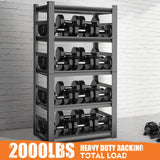 63" H, 2000 lb. Heavy Duty Storage Shelving Unit Adjustable 5-Tier Metal Garage Storage Shelves | Easy to Assemble, Storage Shelves for Basements and Garages, 63 "H*32 "W*16 "D Metallitrend