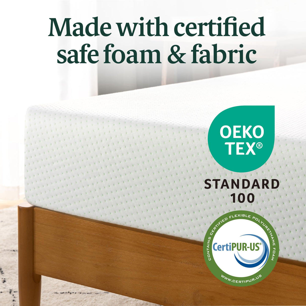 ZINUS 6 Inch Green Tea Memory Foam Mattress [New Version], Full, Fiberglass free, Medium Firm Feel, Zoned Pressure Relief, Certified Safe Foams & Fabric, Mattress in A Box Zinus