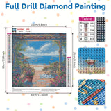 NAIMOER Landscape Diamond Art Kits for Adults Beginner, 5D Diamond Painting Kit, Beach Full Drill Gem Art Mosaic Kits DIY Paint by Diamonds Dot, Diamond Painting Crafts for Home Wall Decor 12x16inch NAIMOER