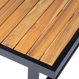 Christopher Knight Home Alvin 3-Piece Acacia Wood Metal Patio Furniture Set, Outdoor Sectional Conversation Sofa Chat Set with Coffee Table and Ottoman for Backyard or Balcony, Teak+Beige+Black Christopher Knight Home