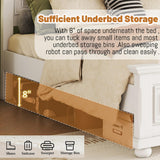 MoproBeti Farmhouse King Bed Frame with Tall Headboard and Footboard, Pinewood King Panel Bed with Under Bed Storage, Noise-Free, No Box Spring Needed, Traditional Style, White MoproBeti