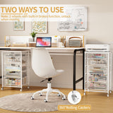 Sbanmao Utility Cart with 5 Drawers, Rolling Storage Cart with Wooden Tabletop and Lockable Wheels, Storage Drawer Cart Craft Cart for Bedroom, Classroom, Home, Office, White Sbanmao