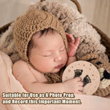 Wooden Baby Announcement Sign, 5.9 inch Baby Birth Announcement Sign with Ink Pad Markers Hello World Newborn Sign Baby Nursery Name Sign for SAVITA