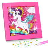 SATINIOR Diamond Gem Kits with Frame for Kids 5D Cute Unicorn Party Favors Diamond Art Crafts DIY 5D Painting Art Kits for Christmas Girls Boys 6 8 10 12 Birthday Embroidery Gifts Party Decorations SATINIOR