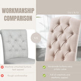 Tufted Upholstered Parsons Dining Chair Set Fabric Diner Accent Stylish Modern Kitchen Living Room with Button Sturdy Solid Wood Legs SNUGWAY