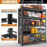 Garage Shelving,24"D x 48"W x 72"H Garage Storage Shelves 3000LBS Heavy Duty Metal Shelf Organizer Storage 5 Tier Adjustable Shelves for Industrial,Warehouse,Basement Garage Racks Tool Shelf Unit Bezuny