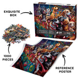 Dog Jigsaw Puzzle for Adults, Funny Puppy Jigsaw Puzzles 1000 Piece, Colorful Animal Puzzles Fun Cool Silly Puzzle BBOLDIN