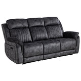 Zero Gravity Power Recliner Sofa Couch – Electric Reclining Sofa with Drop Down Table & Wireless Charging, 3 Seater Dual Reclining Couch with Adjustable Headrests for Living Room (Velvet, Grey) CALIVIA