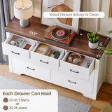 Airynee Farmhouse 7 Drawer Dresser for Bedroom, 51" Wide Chest of Drawers, Wood White Dresser with Deep Drawers, Storage Dressers Organizer for Bedroom, Living Room, Hallway Airynee