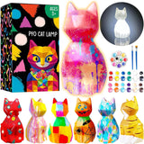 Goodyking Paint Your Own Cat Lamp Kit, DIY Cat Crafts Night Light, Painting Kit Arts & Crafts for Kids Ages 8-12, Art Supplies Birthday Party Valentine Gift for Teens Girls Boys Age 3 4 5 6 7 8+ Goody King