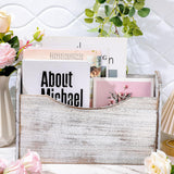 Suzile Wall Mounted File Holder Wood Magazine Holder Wall Hanging File Organizer for Office Mail Magazine Letter Paper Folder Organization(White) Suzile