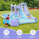 Ktaxon Inflatable Bounce House for Kids, Outdoor Jumping Air Castle Bouncy with Double Water Slide & Air-Blower for Backyard, Park, Lawn, Ages 3-8 Years (18Ft x 11.5Ft x 6.9Ft) Ktaxon