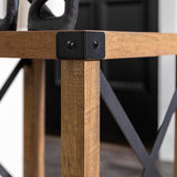 Walker Edison Sedalia Modern Farmhouse Metal X Side Table, 18 Inch, Rustic Oak Walker Edison