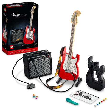 LEGO Ideas Fender Stratocaster 21329 DIY Guitar Model Building Set for Music Lovers, Complete with 65 Princeton Reverb Amplifier & Authentic Accessories, Perfect Way to Rock Gift Giving LEGO