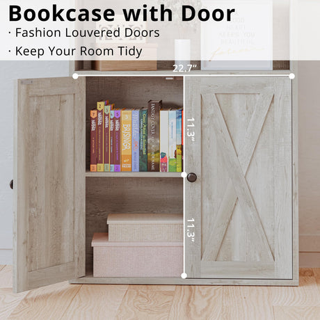 Industrial Chic 5-Shelf Bookcase with Doors – Durable Storage Solutions for Home and Office IRONCK