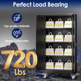 erosoei 61" H Metal Garage Storage Cabinet, Rolling Tool Cabinet with 2 Doors and Wheels, Locker Steel Cabinet with 3 Adjustable Shelves, Organization Cabinet for Garage,Office,Home,Gym,School（Black） erosoei