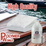 Polymer World- 1 Gal Polyester Resin with Rolled .75x50x5 Yard Chopped Strand Mat, Fiberglass Kit for Boats, Cars, Surfboard, RV, Canoes, Jetski, Watercraft, with MEKP Polymer World