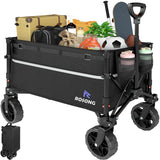 ROSONG Collapsible Wagon Cart with Wheels Foldable - Folding Utility Heavy Duty Wagons Carts for Grocery Sports Garden Shopping Camping ROSONG